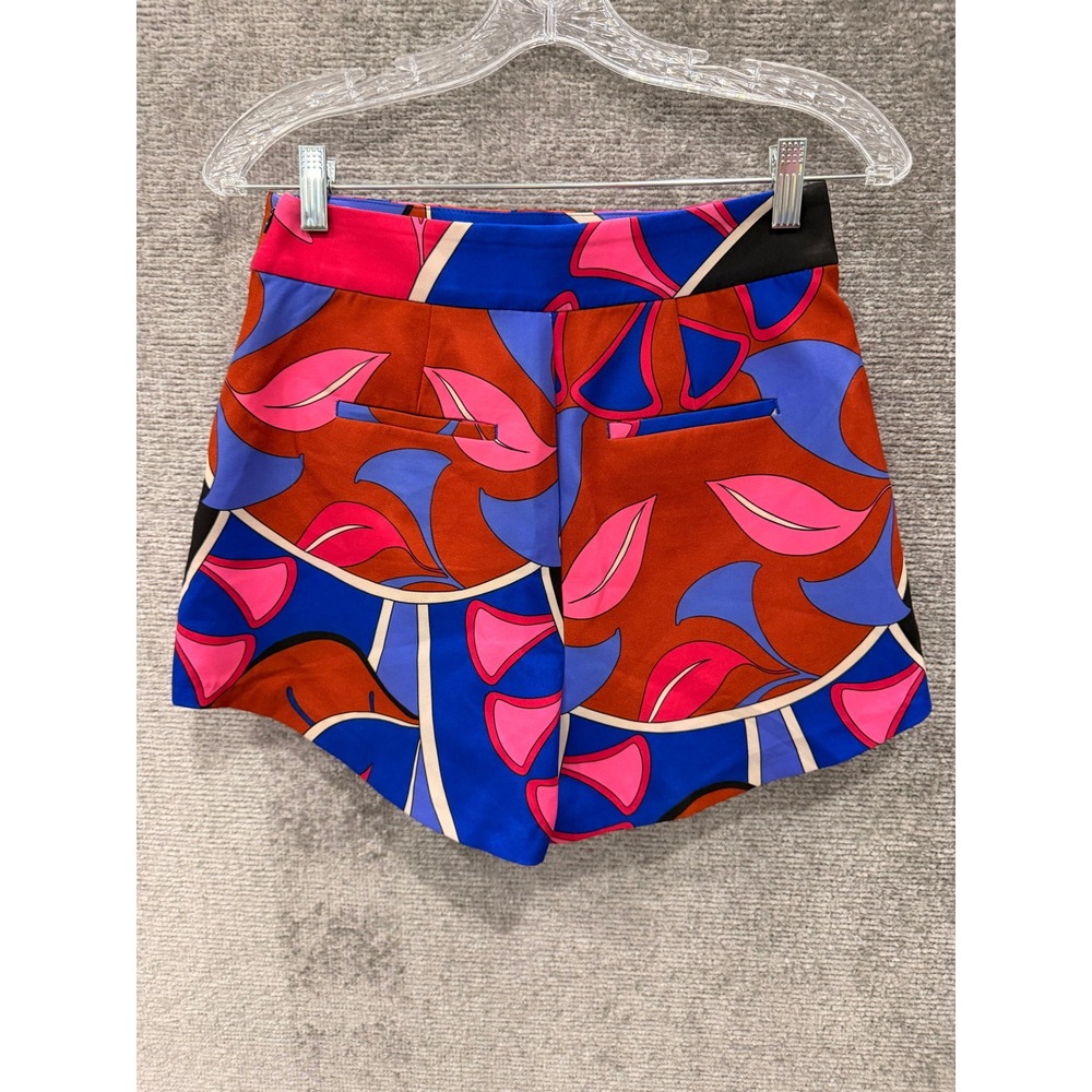 Zara Shorts Womens Small Multicolor Abstract Floral High Waisted Summer Festival - Picture 6 of 8